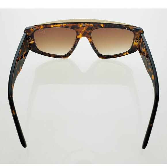 Christian Dior Women's Brown Tortoise Shell Sunglasses with Gold Trim - Picture 3 of 5